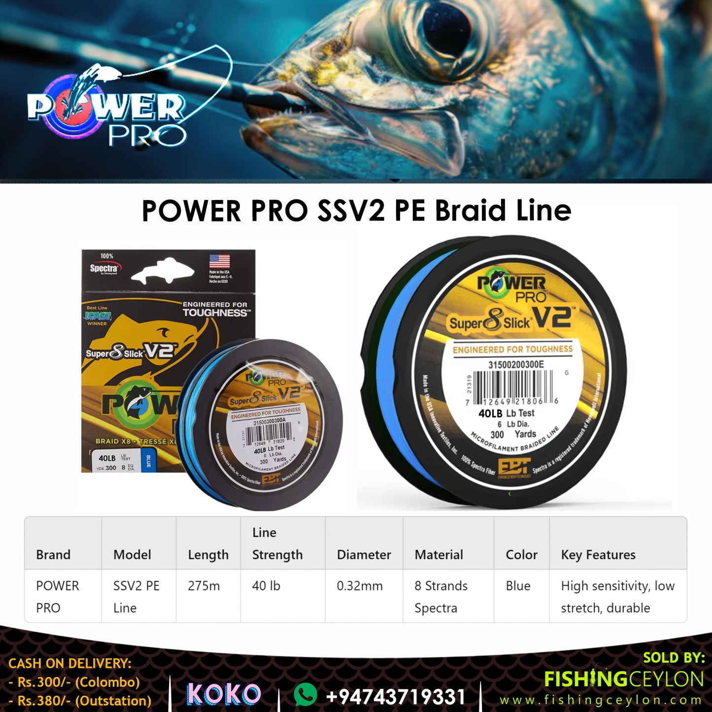 POWER PRO SSV2 PE Line [8 Strand] Fishing Line