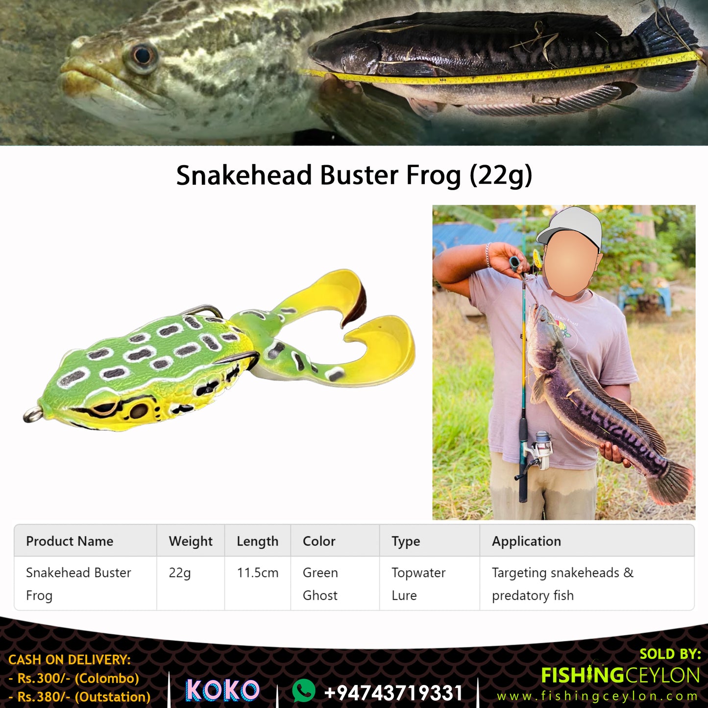 Snakehead Buster Frog (22g)